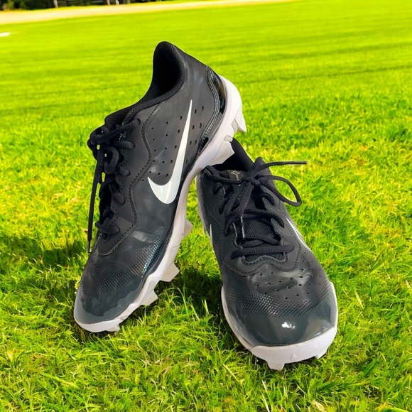 Men's Nike Alpha Huarache 7 KYSTN Baseball Cleat Blk/Wht Size 7 DJ65240-001 - Picture 1 of 13